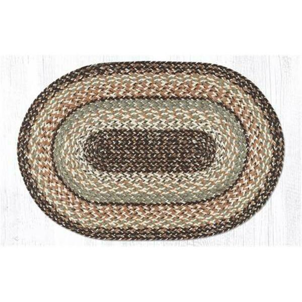 Capitol Importing Co 27 X 45 In. Jute Oval Sandstone Sage Braided Rug 03-9-099